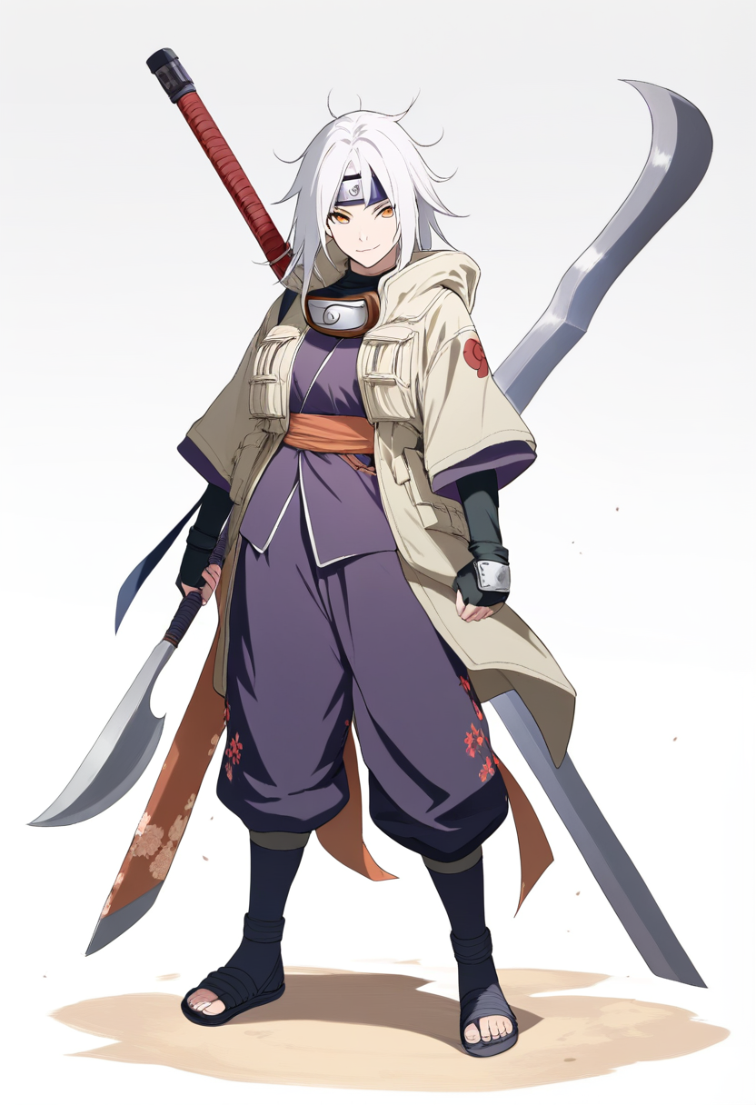 Sand village ninja OC with gourd and swirling sand